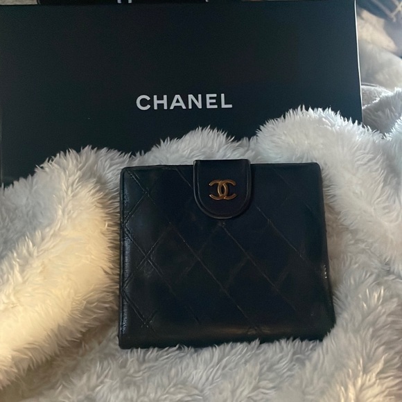 CHANEL Bags Chanel Compact Wallet Gold Tone Hardware W Front Snap